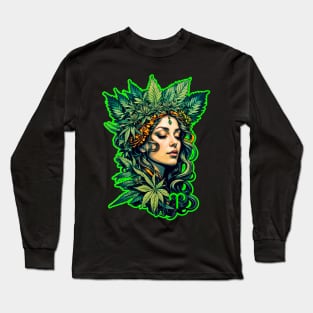 Aries weed girl Long Sleeve T-Shirt